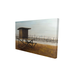 Canvas 24 x 36 - 3D - Newport beach lifeguard tower