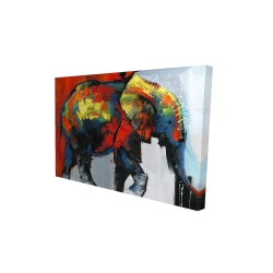 Abstract and colorful elephant in motion