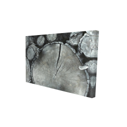 Toile 24 x 36 - 3D - Bûches de bois empilées