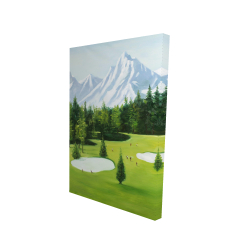 Golf course with mountains view