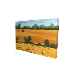 Canvas 24 x 36 - 3D - Hay bale fields