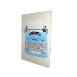 Canvas 24 x 36 - 3D - Blue typewritter machine