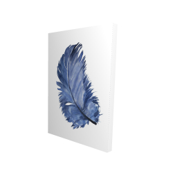 Plume bleue à l'aquarelle