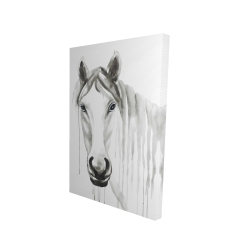 Canvas 24 x 36 - 3D - Solitary white horse