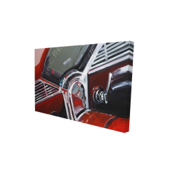 Vintage red car dashboard