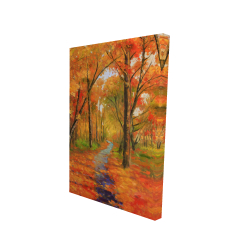Canvas 24 x 36 - 3D - Autumn trail in the forest
