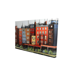 Canvas 24 x 36 - 3D - Boston fall colors buildings