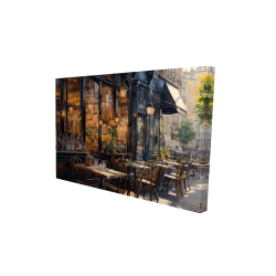 Canvas 24 x 36 - 3D - Street corner cafe
