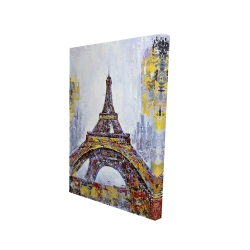 Canvas 24 x 36 - 3D - Abstract paint splash eiffel tower