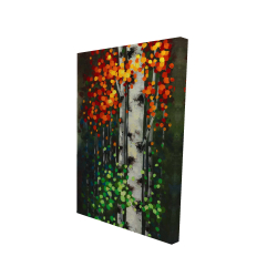Canvas 24 x 36 - 3D - Birch with two-tone leaves