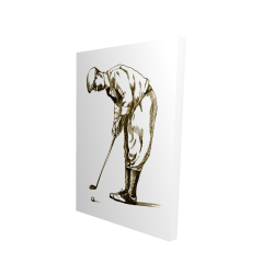 Illustration of a concentrated golfer