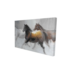 Canvas 24 x 36 - 3D - Herd of wild horses