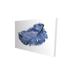 Plume bleue à l'aquarelle