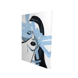 Canvas 24 x 36 - 3D - Abstract blue woman portrait