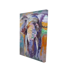 Canvas 24 x 36 - 3D - Elephant in pastel color
