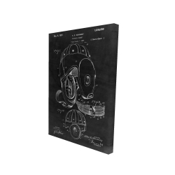 Schéma noir d'un casque de football