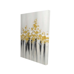Canvas 24 x 36 - 3D - Abstract gold flowers 