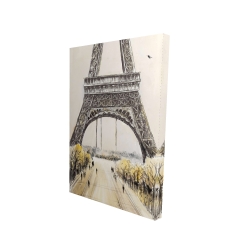 Eiffel tower with flying birds