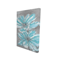 Canvas 24 x 36 - 3D - Two little abstract blue flowers
