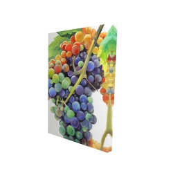 Canvas 24 x 36 - 3D - Colorful bunch of grapes