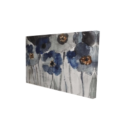 Canvas 24 x 36 - 3D - Blue blurry flowers