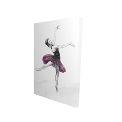 Canvas 24 x 36 - 3D - Small pink ballerina