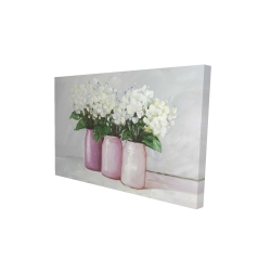 Canvas 24 x 36 - 3D - Hydrangea flowers in pink vases