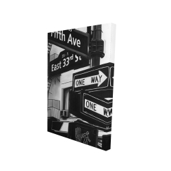 Canvas 24 x 36 - 3D - New york city signs in front of an appartment
