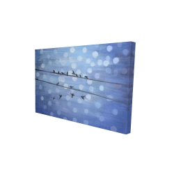 Oiseaux sur ciel bleu scintillant