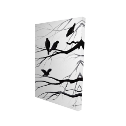Canvas 24 x 36 - 3D - Silhouette of birds