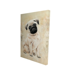 Canvas 24 x 36 - 3D - Small pug dog