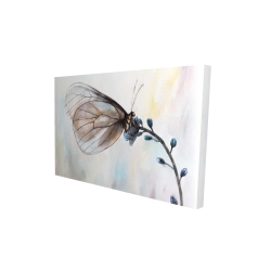 Canvas 24 x 36 - 3D - Butterfly on blue flowers