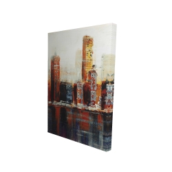Canvas 24 x 36 - 3D - Abstract red cityscape