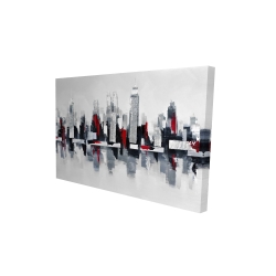 Paysage urbain gris et rouge