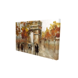 Canvas 24 x 36 - 3D - Arc de triomphe in autumn