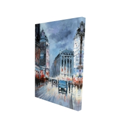 Abstract red and blue city
