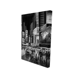Canvas 24 x 36 - 3D - Times square monochrome