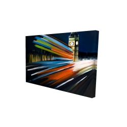 Canvas 24 x 36 - 3D - London bus with long exposure