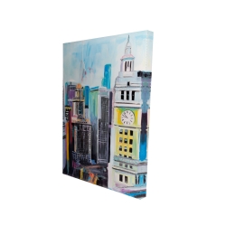 Canvas 24 x 36 - 3D - Colorful cityscape of manhattan