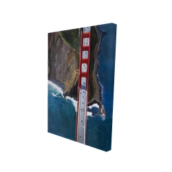 Canvas 24 x 36 - 3D - Overhead view of the golden gate and mountains