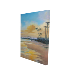 Canvas 24 x 36 - 3D - Sunset by the sea