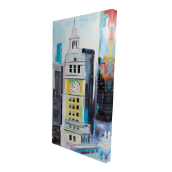 Canvas 24 x 48 - 3D - Colorful cityscape of manhattan