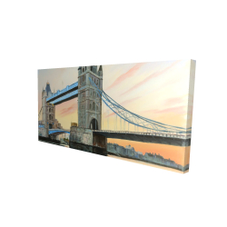 Canvas 24 x 48 - 3D - Sunset on the london bridge