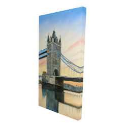 Canvas 24 x 48 - 3D - Sunset on the london bridge