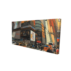 Canvas 24 x 48 - 3D - Illuminated new york city street