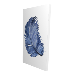 Plume bleue à l'aquarelle
