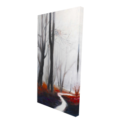 Canvas 24 x 48 - 3D - Mysterious forest with stream