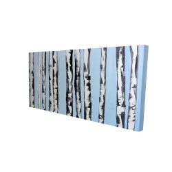 Birches on a blue background