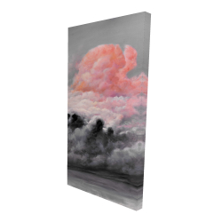 Canvas 24 x 48 - 3D - Pink clouds