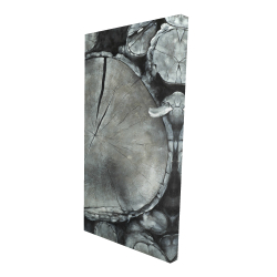 Toile 24 x 48 - 3D - Bûches de bois empilées